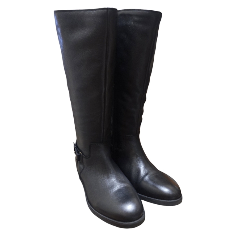 Vionic Rochelle Wide Calf Tall Leather Riding Boots - Picture 3 of 5